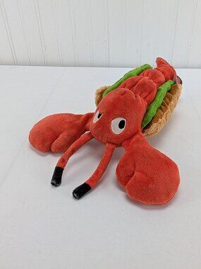 Bark Box Lobster Roll Sandwich Plush Dog Toy Squeaker Crinkle 12"